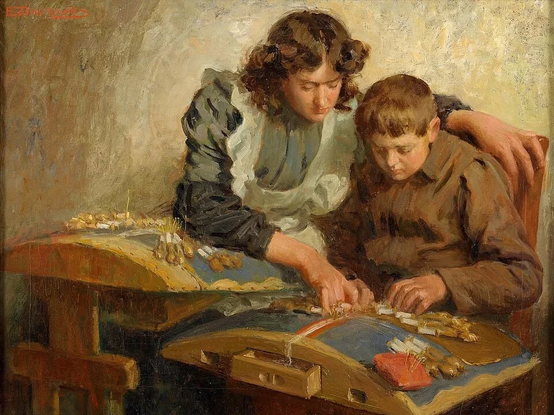 1874-Emiel Jacques - Le merlettaie